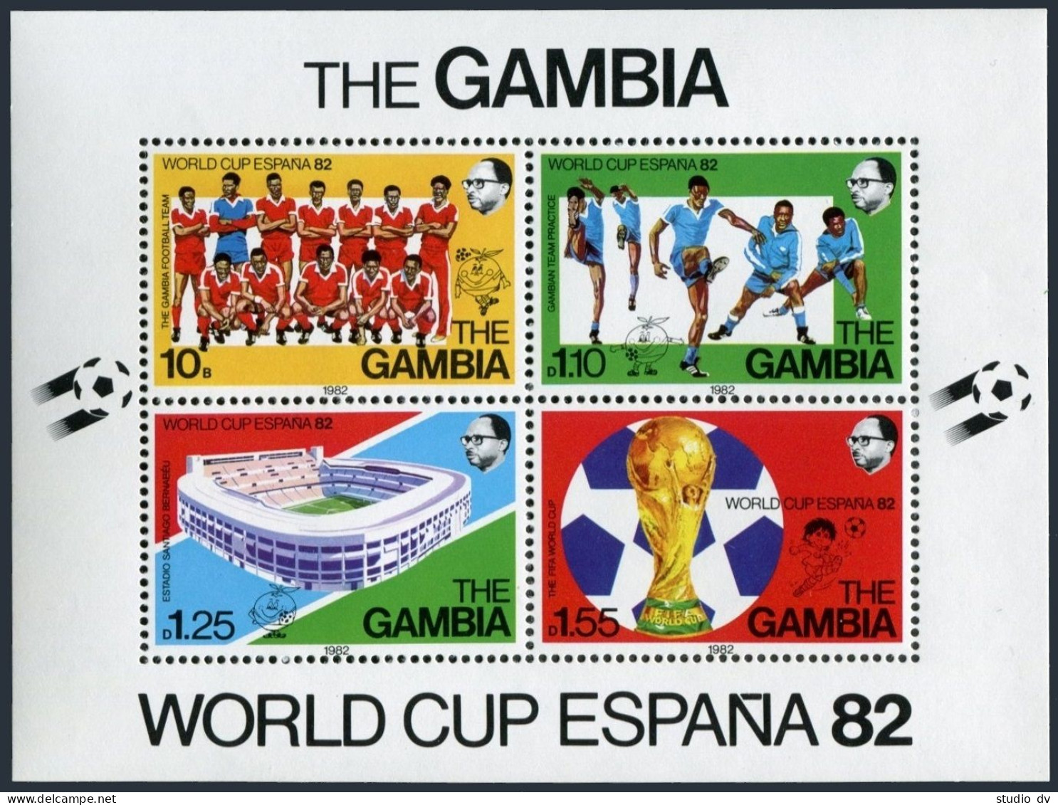 Gambia 446a Sheet, MNH. Michel Bl.6. World Soccer Cup Spain-1982. - Gambia (1965-...)