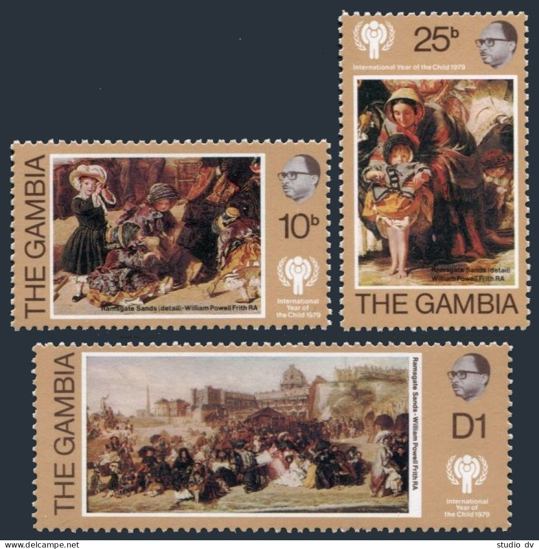 Gambia 391-393, MNH. Michel 317-319. IYC-1979. Painting By William Powell Frith. - Gambia (1965-...)