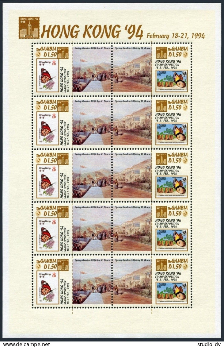 Gambia 1495-1496a,1497 Af,1498 Sheets,MNH. HONG KONG-1995.Paintings,Qin Figures, - Gambia (1965-...)