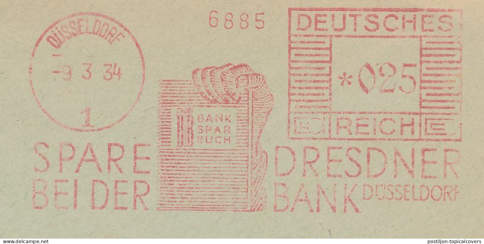 Meter Cover Deutsches Reich / Germany 1934 Savings Account Book - Unclassified