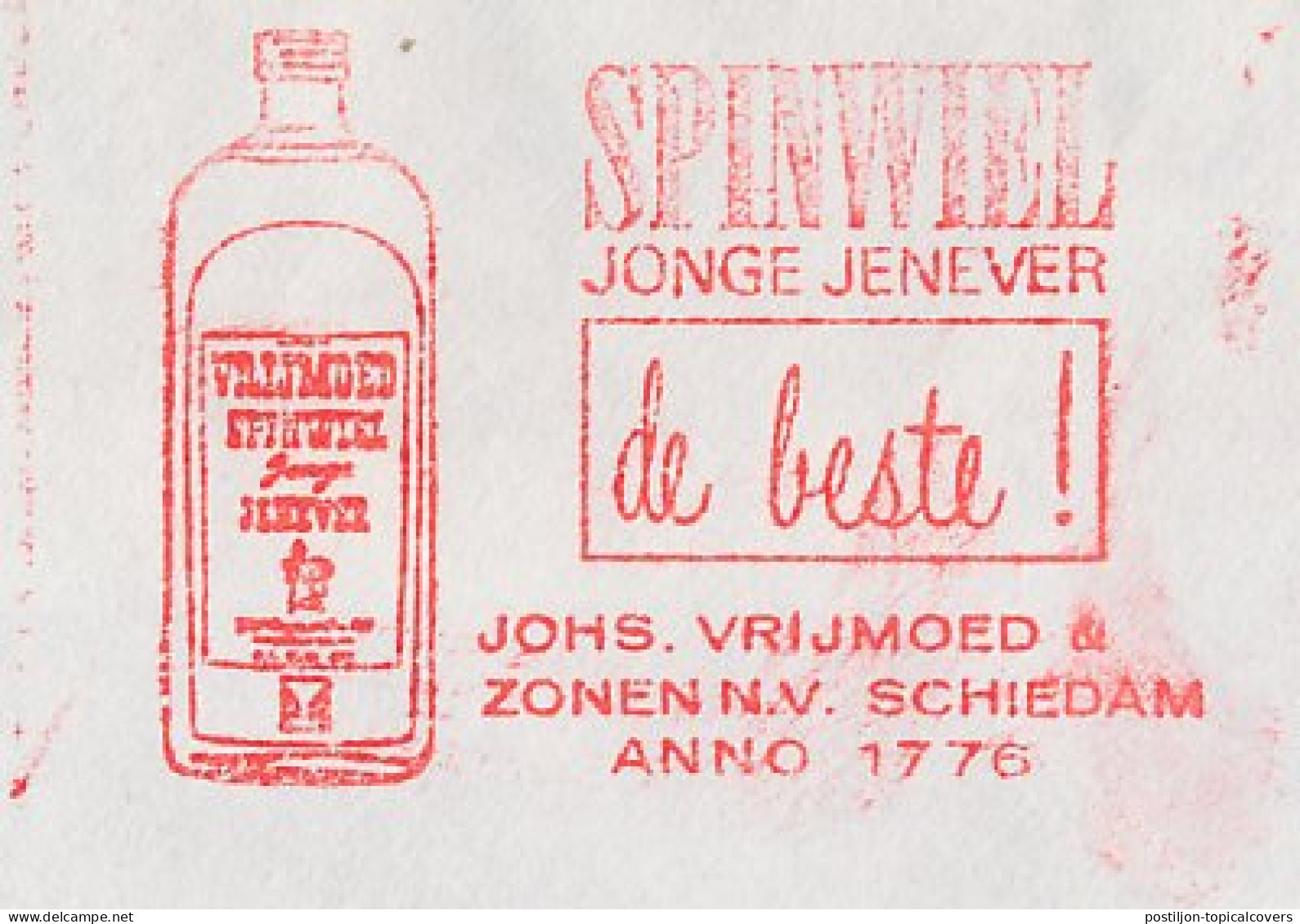 Meter Cover Netherlands 1976 Alcohol - Distillery - Genever - Liquor - Spinwiel  - Wines & Alcohols