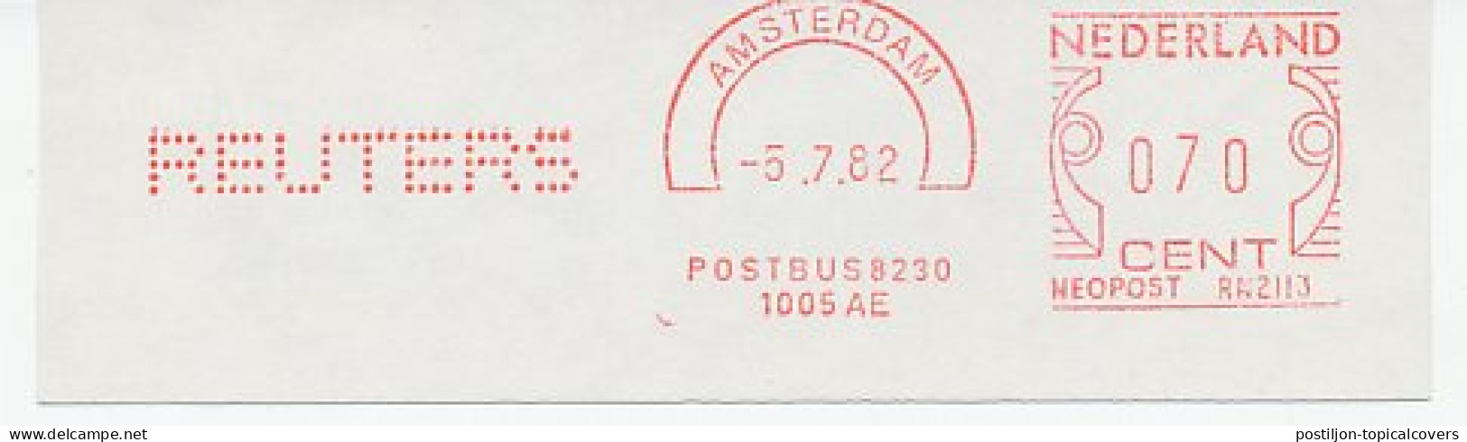 Meter Cut Netherlands 1982 Reuters - International News Agency - Unclassified