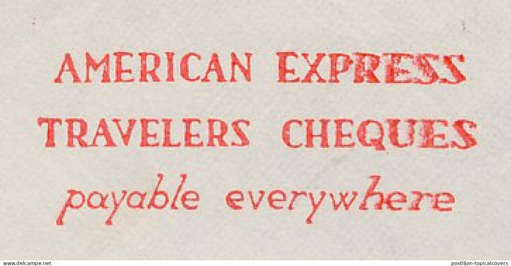 Meter Cover Netherlands 1955 American Express Travelers Cheques - Amsterdam - Unclassified