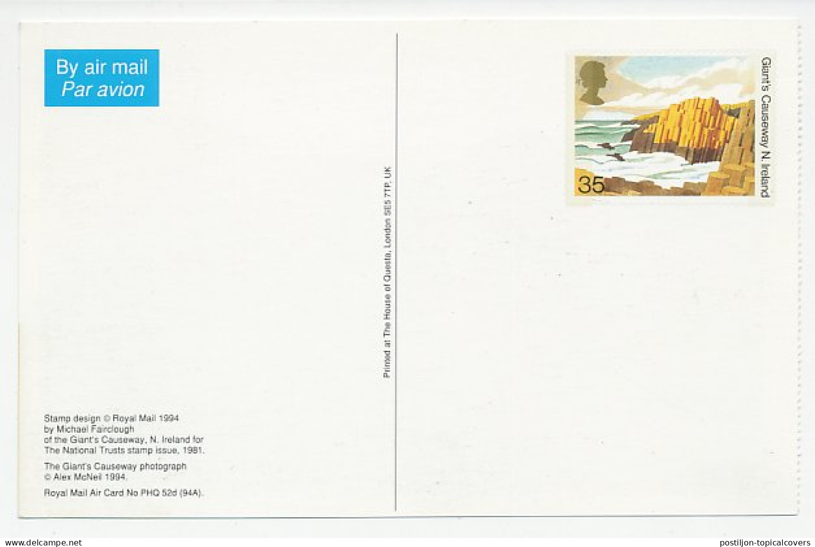 Postal Stationery GB / UK 1994 Giant S Causeway N. Ireland - Other & Unclassified