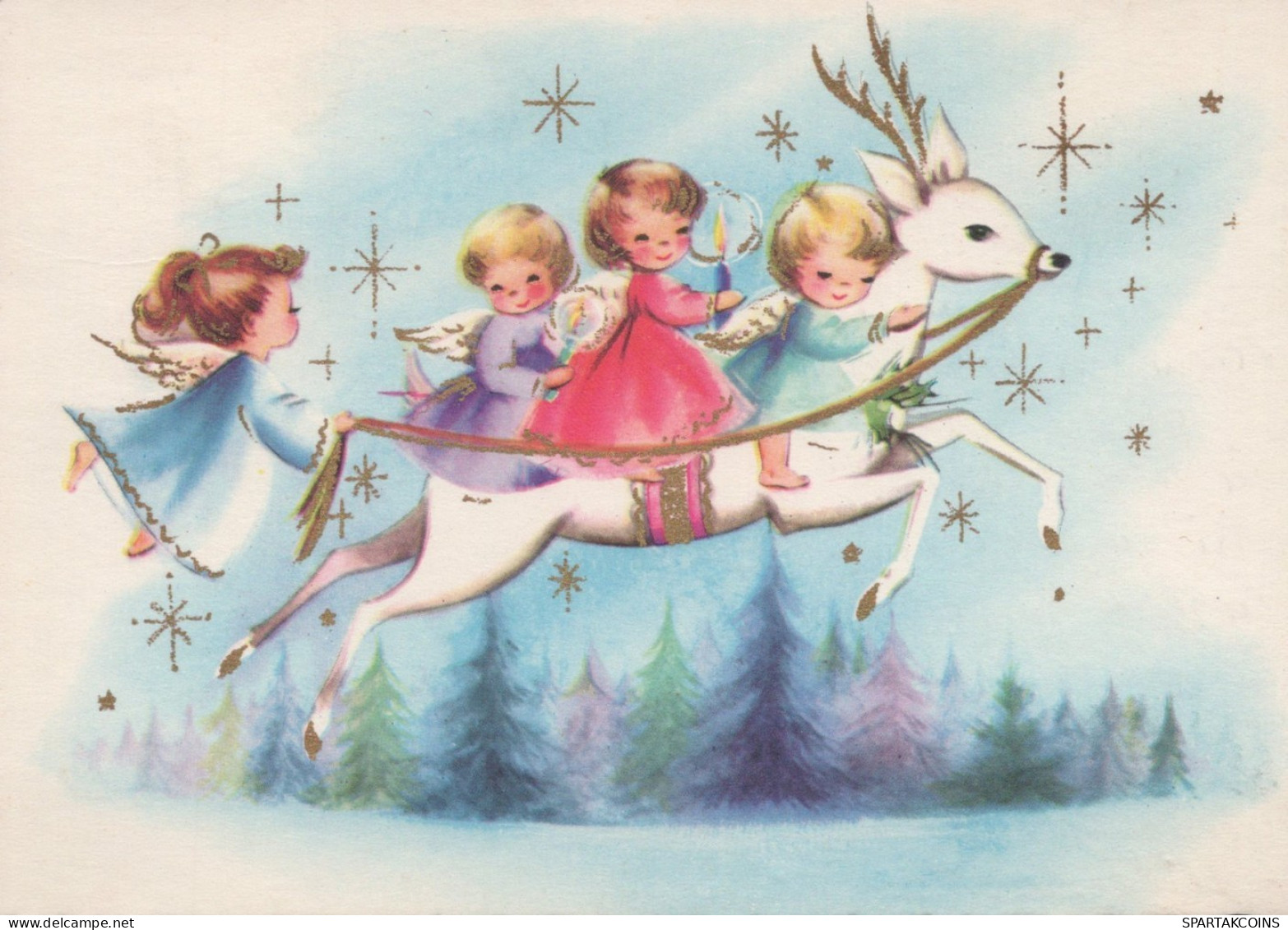 ANGELO Buon Anno Natale Vintage Cartolina CPSM #PAH419.IT - Angels