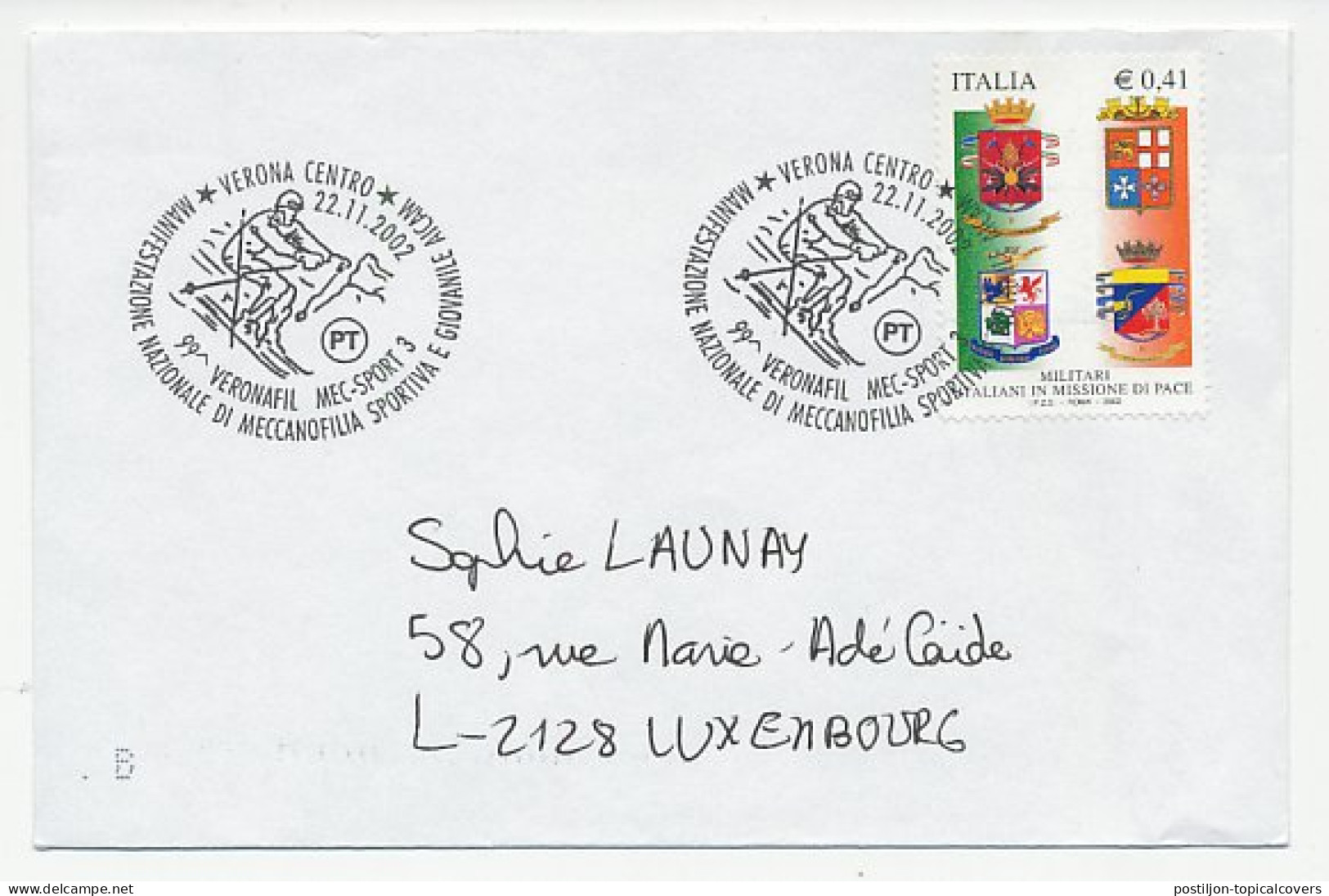 Cover / Postmark Italy 2002 Skiing - Winter (Other)