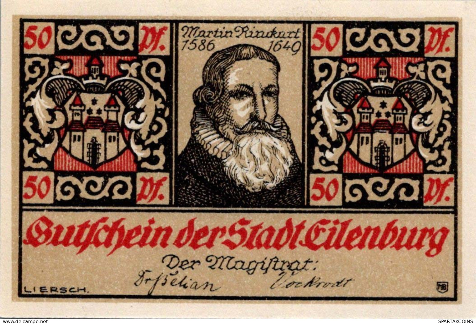 50 PFENNIG 1921 Stadt EILENBURG Saxony UNC DEUTSCHLAND Notgeld Banknote #PB078 - [11] Local Banknote Issues