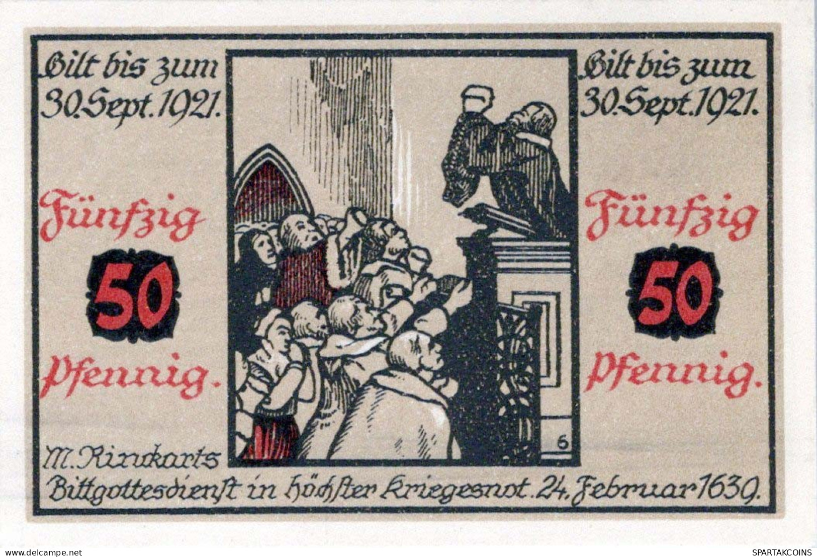 50 PFENNIG 1921 Stadt EILENBURG Saxony UNC DEUTSCHLAND Notgeld Banknote #PB078 - [11] Local Banknote Issues