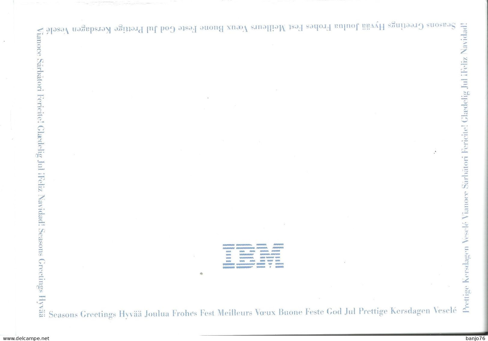 Carte De Voeux 1994 - IBM :  Père Noël Devant La Cheminée - Publicité