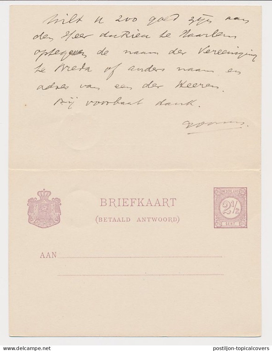 Briefkaart G. 35 Amsterdam - Weesp 1894 - Entiers Postaux