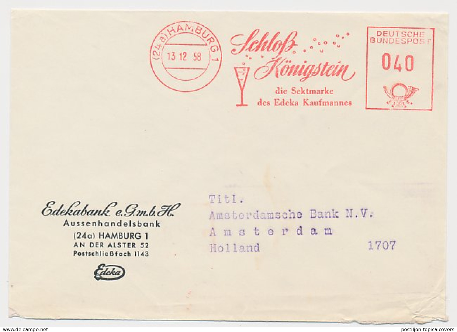 Meter Cover Germany 1958s Sekt - Champagne - Schloss Konigstein - Wines & Alcohols