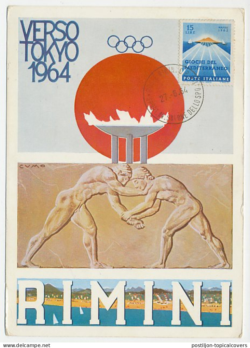 Maximum Card / Postmark Italy 1964 Sports Rimini - Other & Unclassified