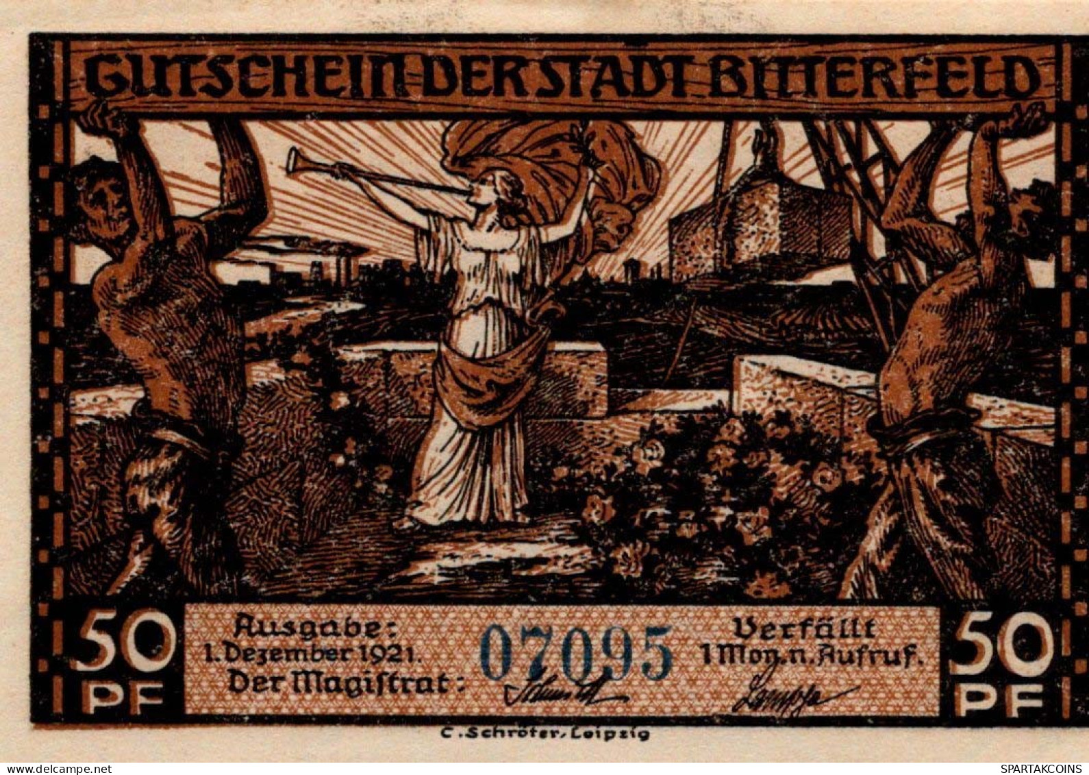 50 PFENNIG 1921 Stadt BITTERFIELD Westphalia UNC DEUTSCHLAND Notgeld #PA226 - [11] Local Banknote Issues