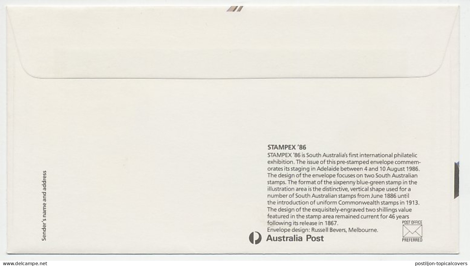 Postal Stationery Australia 1986 Philatelic Exhibition - Stampex 1986 - Other & Unclassified