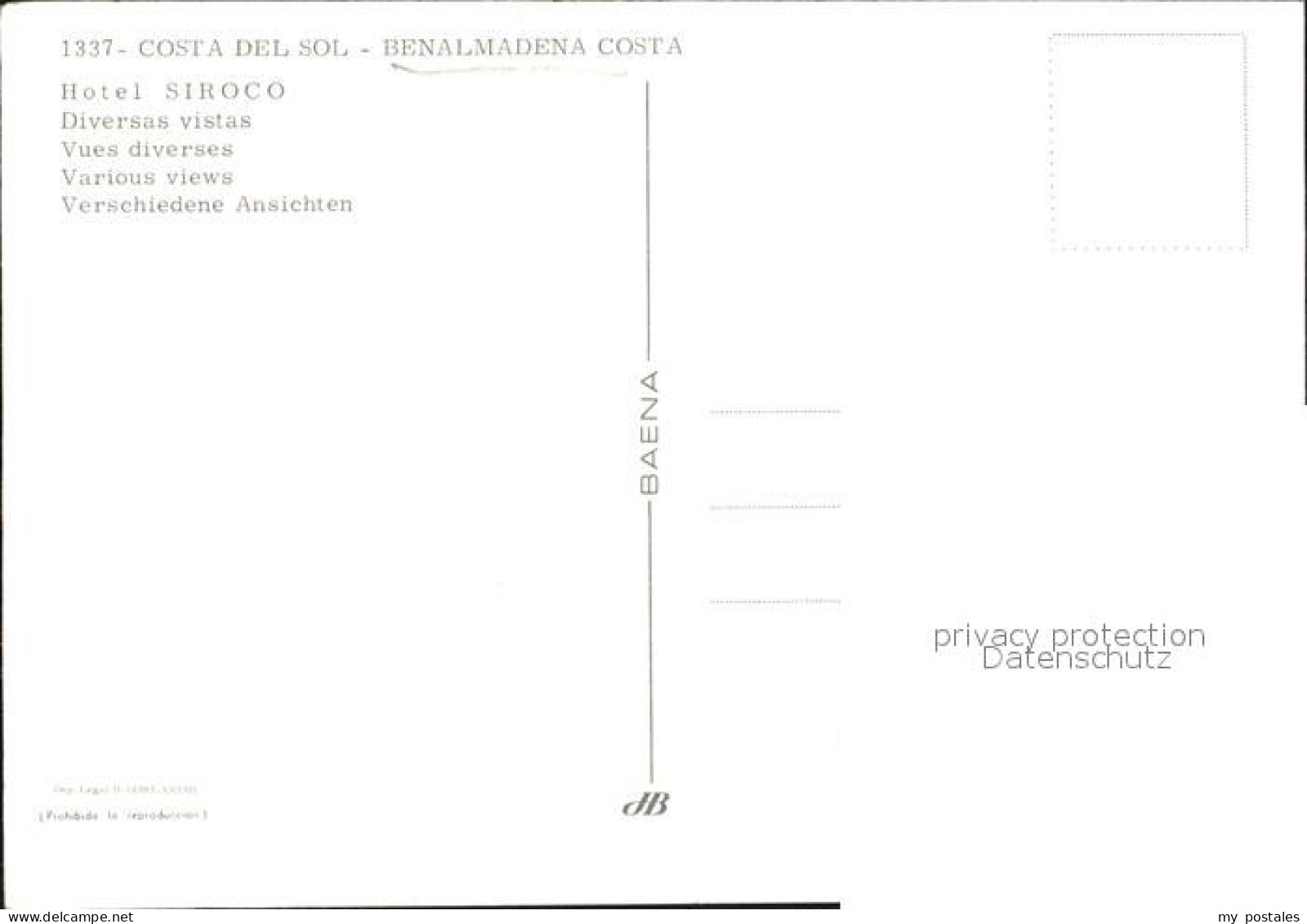 72539418 Benalmadena Costa Hotel Siroco Costa Del Sol Occidental - Sonstige & Ohne Zuordnung