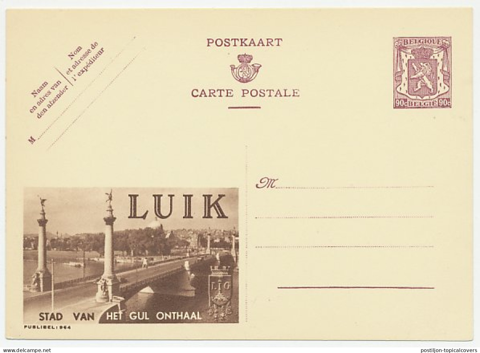 Publibel - Postal Stationery Belgium 1948 Bridge - Luik - Brücken