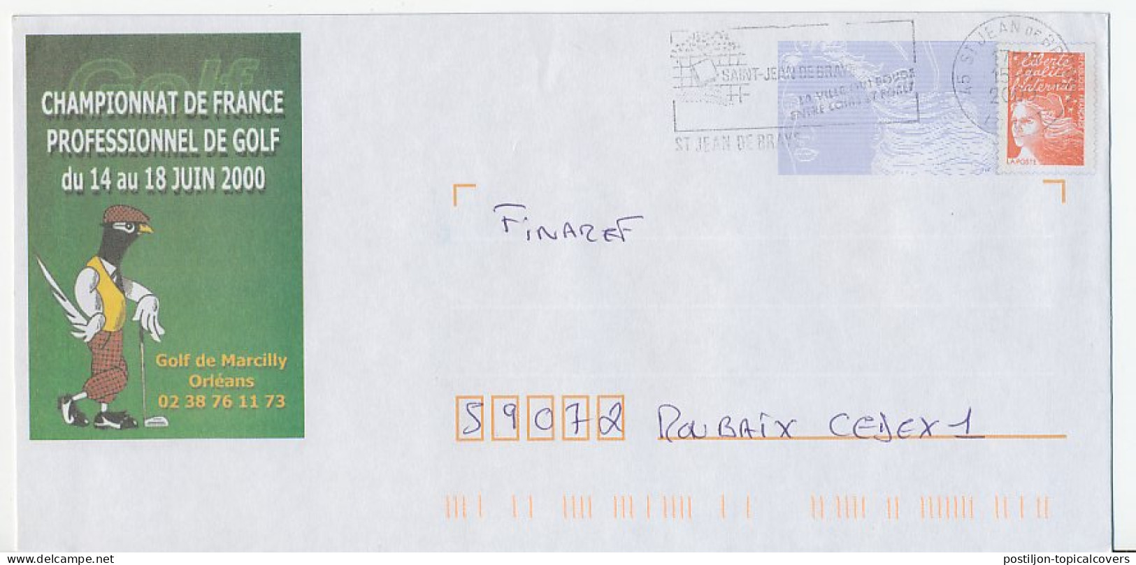 Postal Stationery / PAP France 2000 Golf Championships - Other & Unclassified