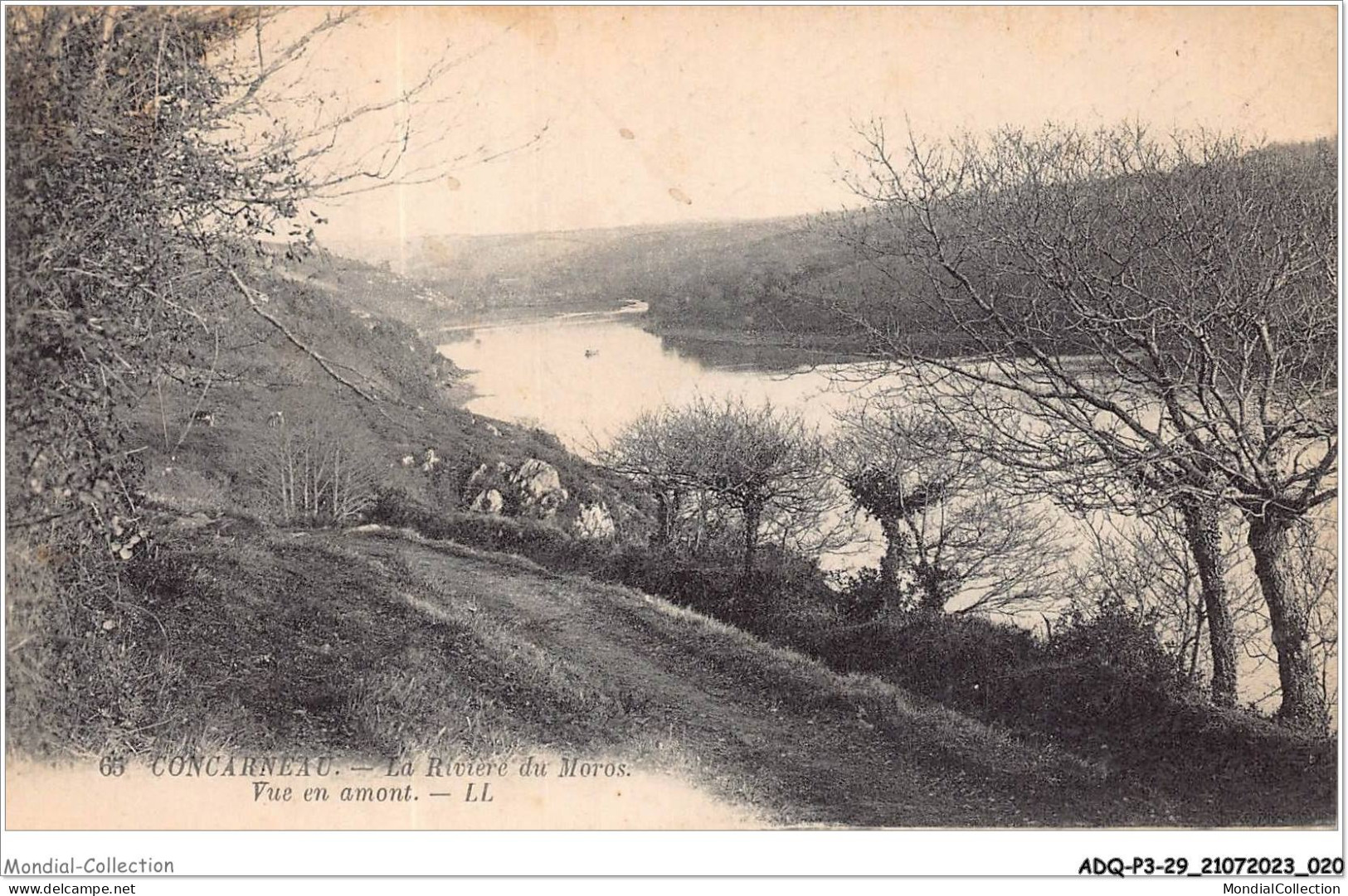 ADQP3-29-0197 - CONCARNEAU - La Rivière Du Moros - Vue En Amont - Concarneau