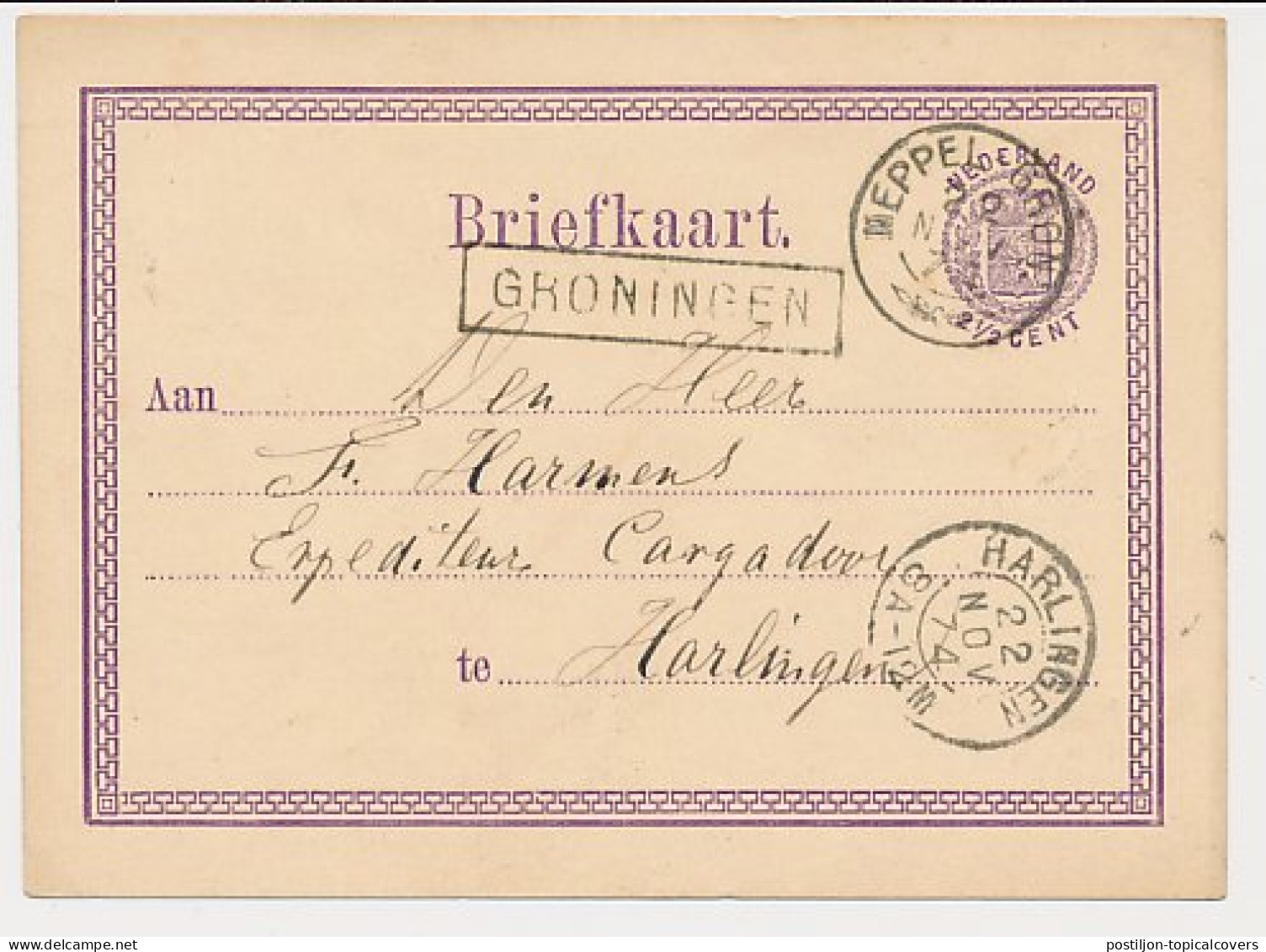 Trein Haltestempel Groningen 1874 - Covers & Documents