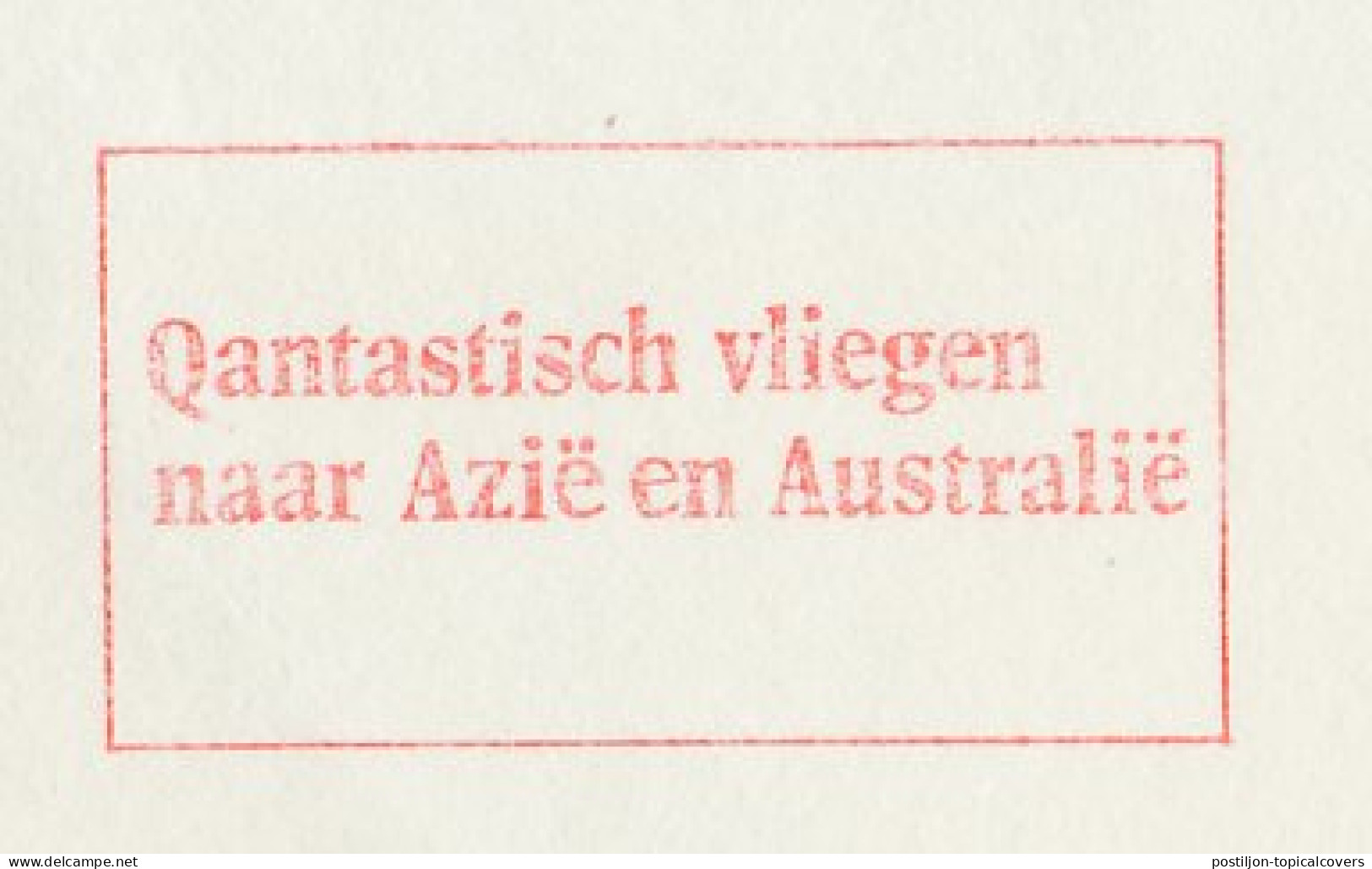 Meter Cover Netherlands 1977 Qantas Airways - Fly To Asia And Australia - Avions