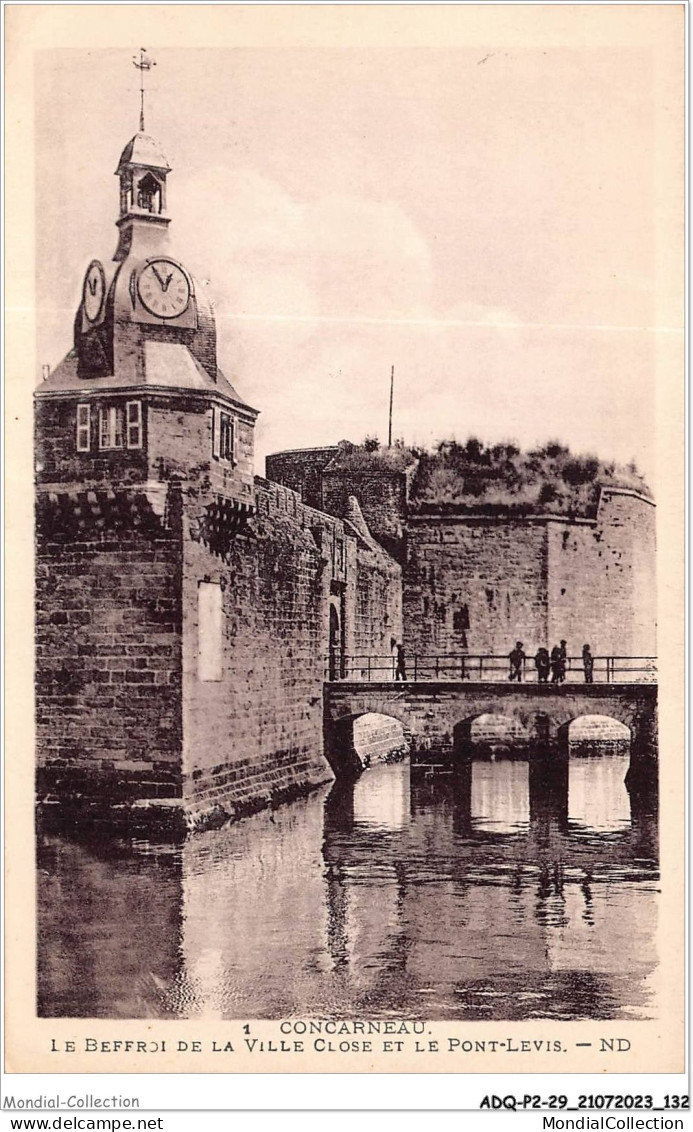 ADQP2-29-0148 - CONCARNEAU - Le Beffroi De La Ville Close Et Le Pont-levis - Concarneau