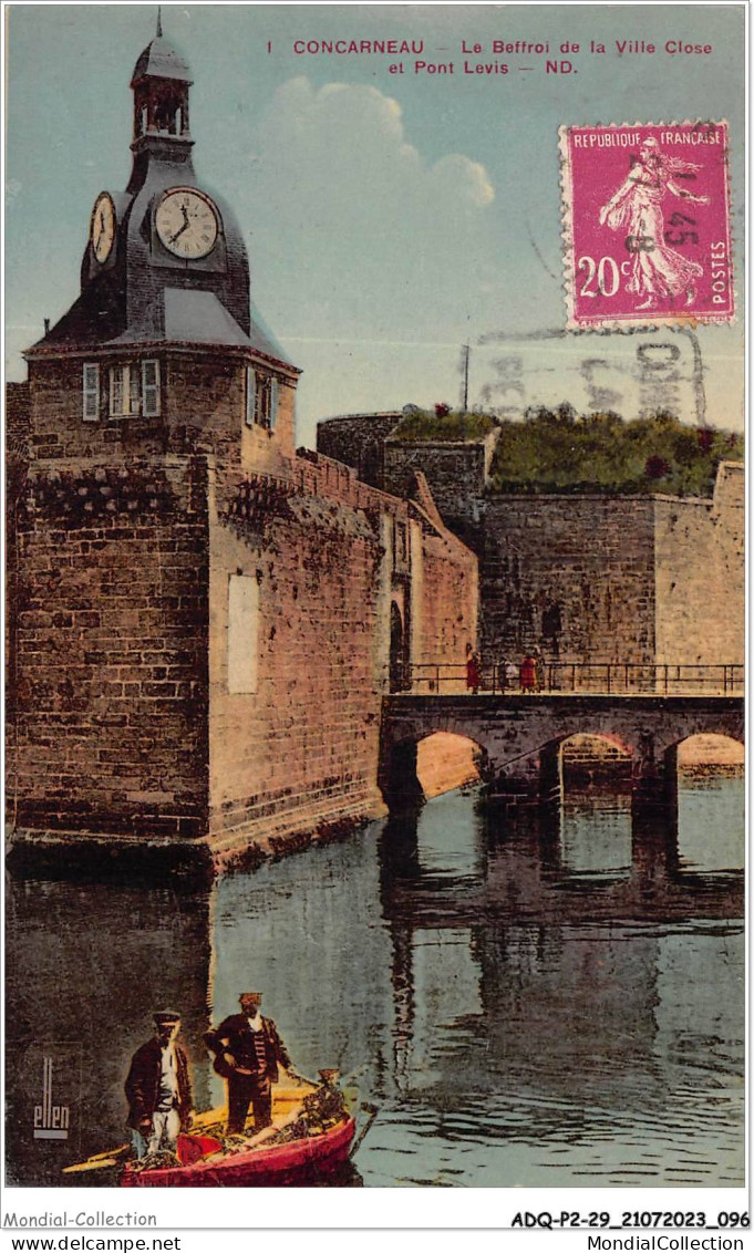 ADQP2-29-0130 - CONCARNEAU - Le Beffroi De La Ville Close Et Pont Levis - Concarneau