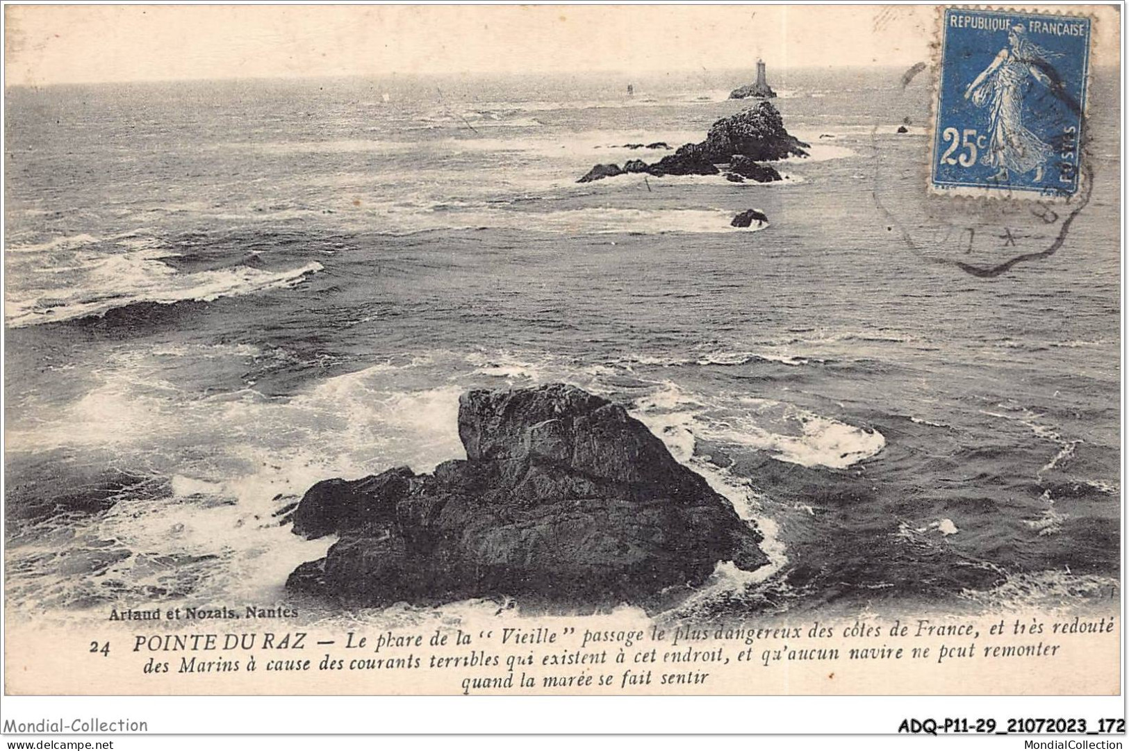 ADQP11-29-1088 - LA POINTE DU RAZ - Le Phare De La Vieille - Passage Le Plus Dangereux Des Côtes De France - La Pointe Du Raz