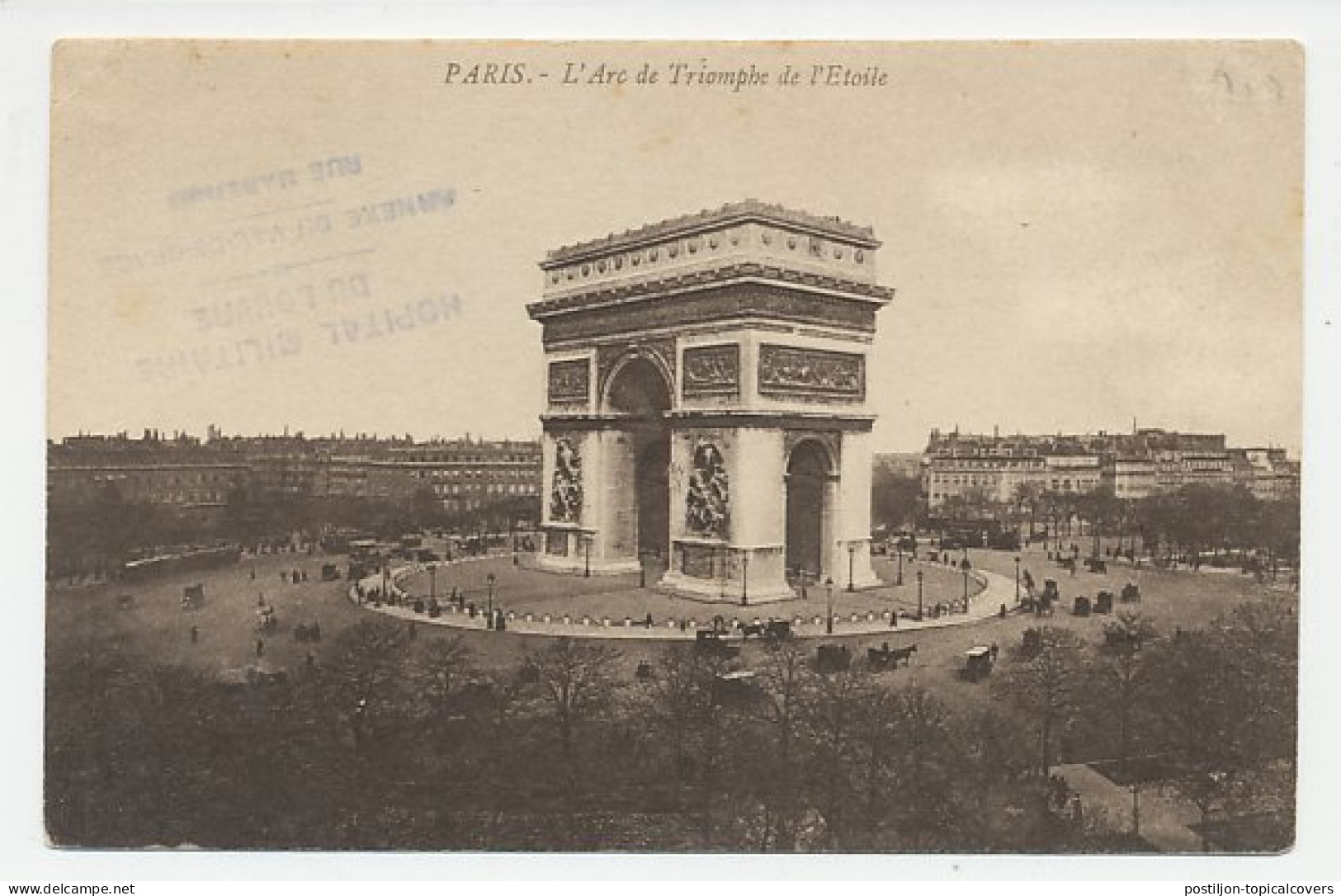 Military Service Mail France 1915 Paris - Triumphal Arch - WWI - Other & Unclassified