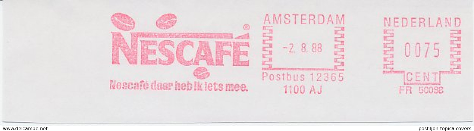 Meter Cut Netherlands 1988 Coffee - Nescafe - Coffee Bean - Sonstige & Ohne Zuordnung