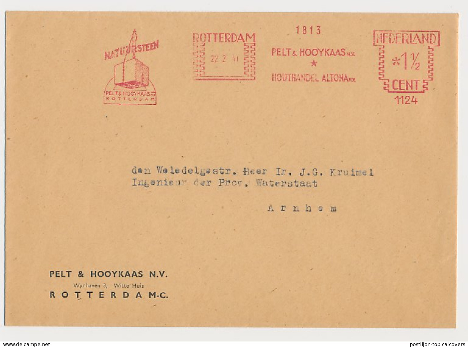 Meter Cover Netherlands 1941 Natural Stone - Other & Unclassified
