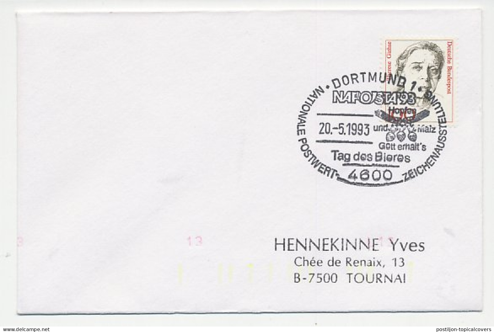 Cover / Postmark Germany 1993 Beer Day  - Vins & Alcools