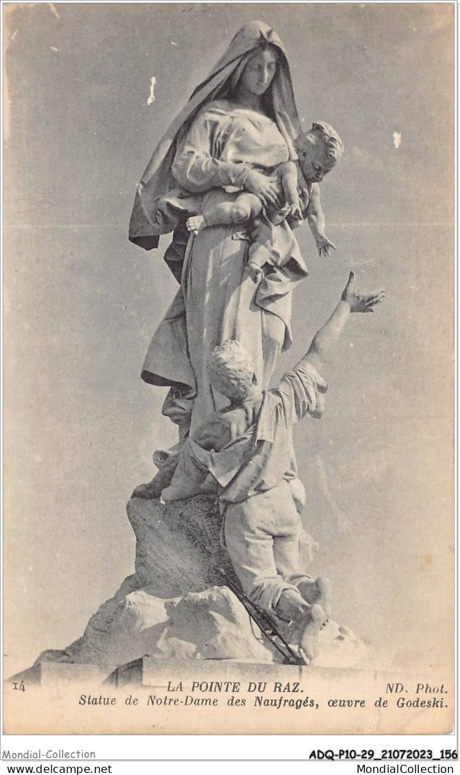 ADQP10-29-0969 - POINTE DU RAZ - Statue De Notre-dame Des Naufragés - Oeuvre De Godeski - La Pointe Du Raz
