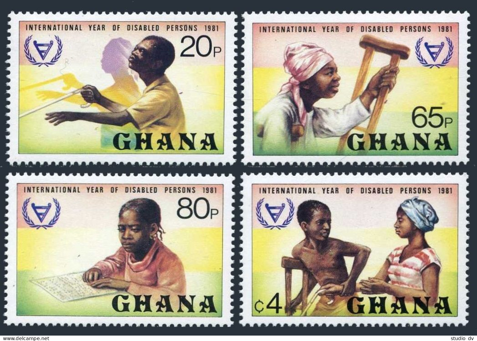 Ghana 777-780,MNH.Mi 916-919. International Year Of Disabled IYD-1982. - Préoblitérés