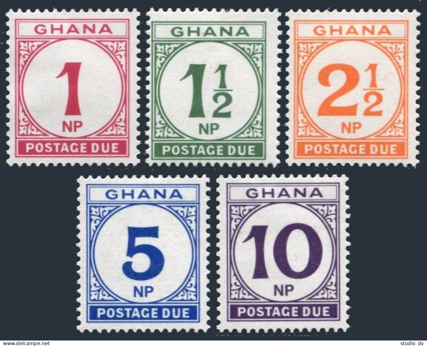 Ghana J16-J20,MNH.Michel P19-P23. Due Stamps 1970.Numerals. - Preobliterati