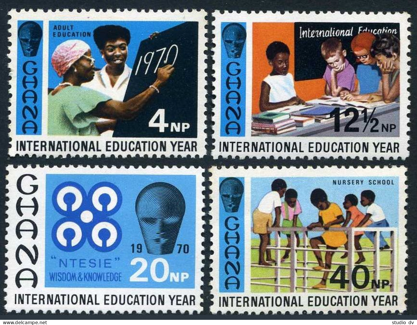 Ghana 390-393, MNH. Michel 401-404. Educational Year IEY-1970. - Precancels
