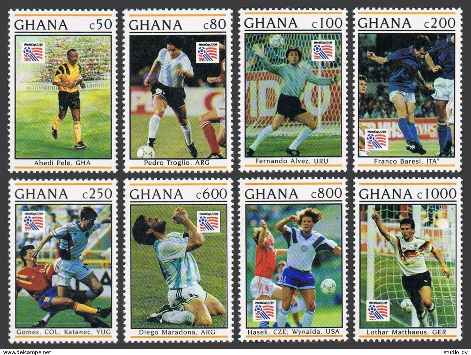 Ghana 1607-1614,as Lightly Hinged.Michel 1884-1891. World Soccer Cup USA-1994. - Préoblitérés