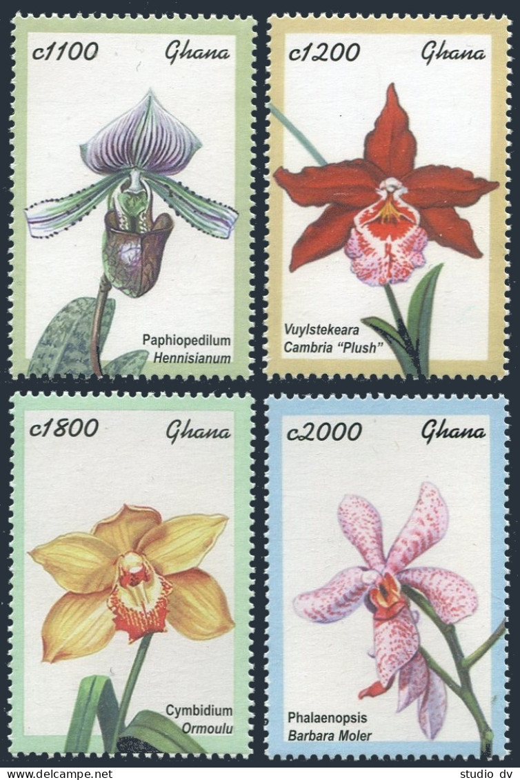 Ghana 2264-2267,2268 Sheet Of 6,2270 Sheet,MNH. Orchids,2001. - Prematasellado