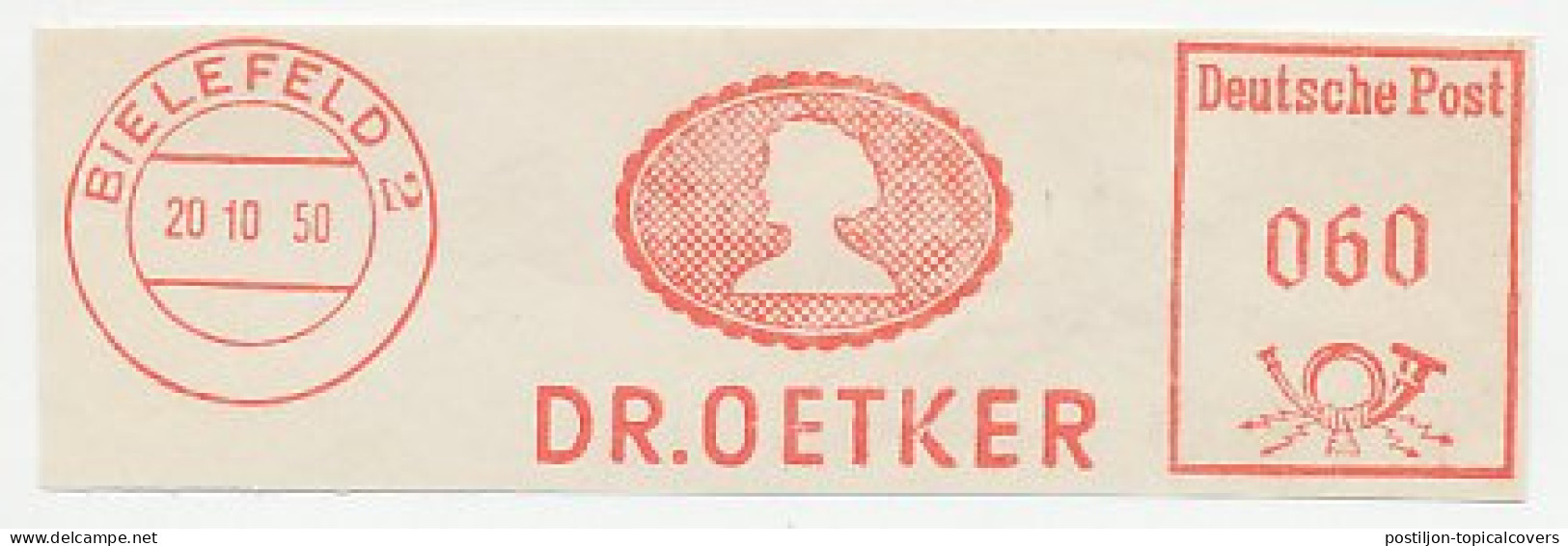 Meter Cut Deutsche Post / Germany 1950 Foodproducts - Dr. Oetker - Food