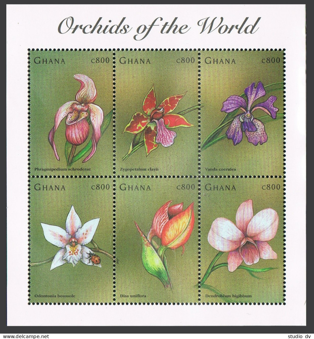 Ghana 2040-2043 Sheets,MNH.  Flowers:Orchids,1998. - Preobliterati