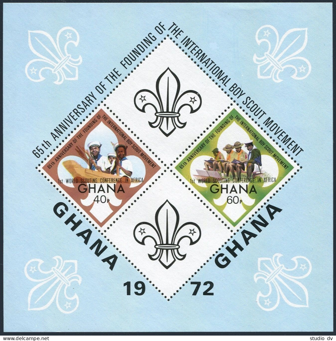Ghana 489 Ab Sheet, Hinged. 1st World Scouting Conference In Africa, 1973. - Prematasellado