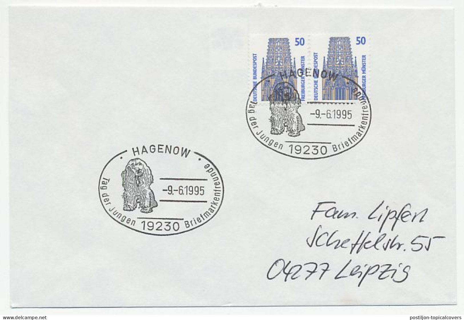 Cover / Postmark Germany 1995 Dog - Autres & Non Classés