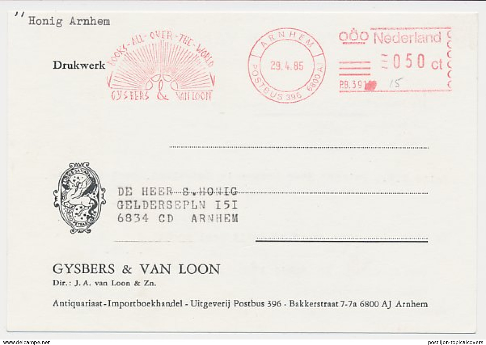 Meter Card Netherlands 1985 Book - Bookstore - Unclassified