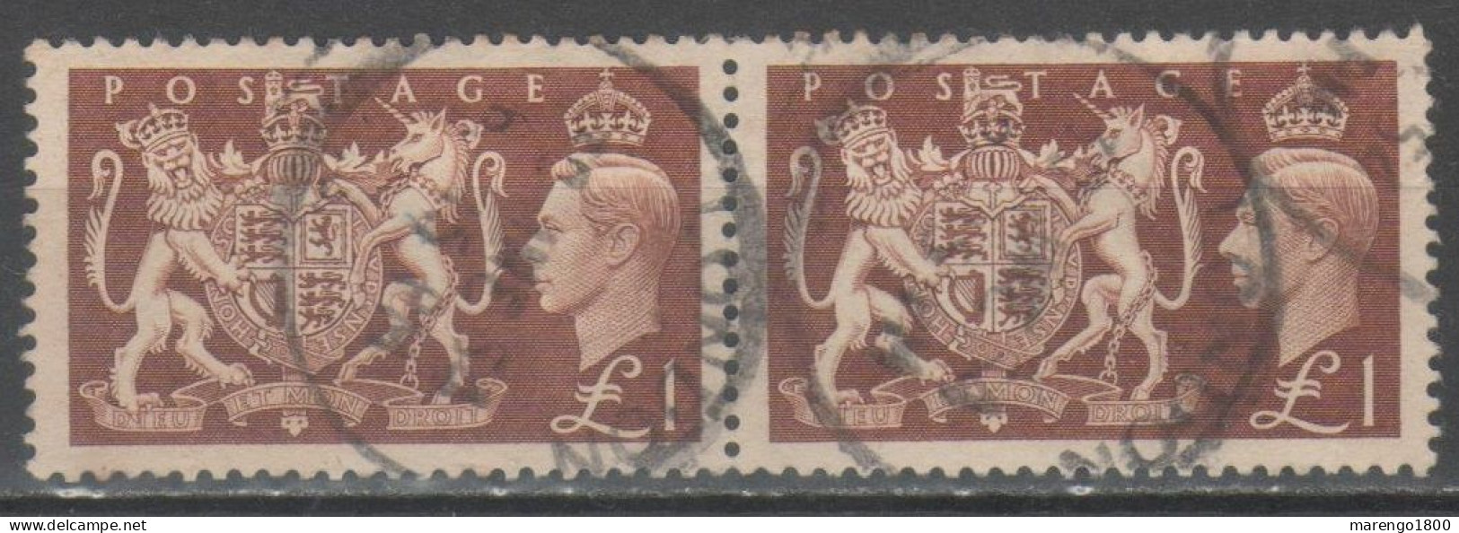 GB 1951 - Royal Arms 1 £ Pair - Oblitérés