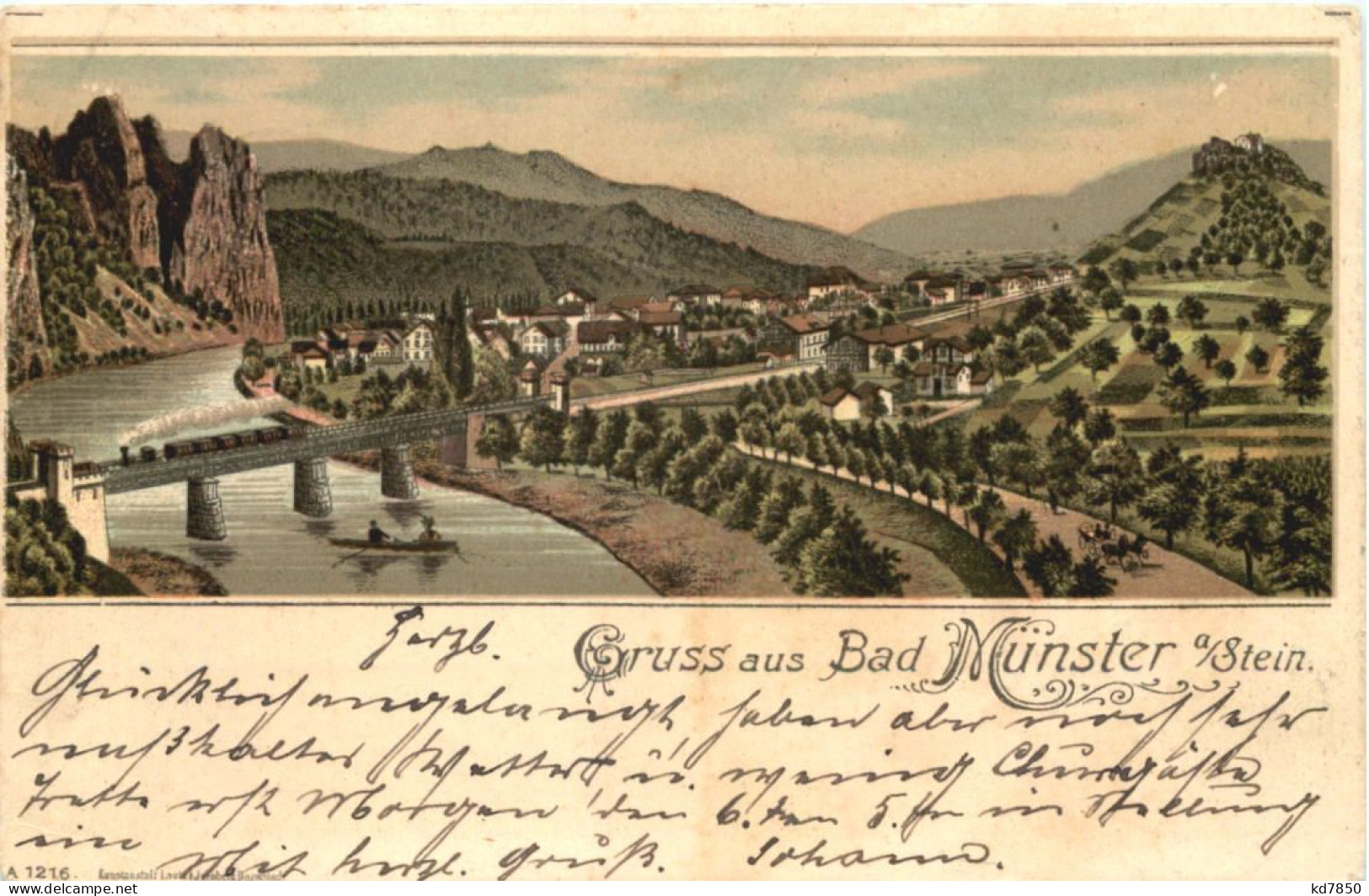 Gruss Aus Bad Münster Am Stein - Litho - Bad Muenster A. Stein - Ebernburg