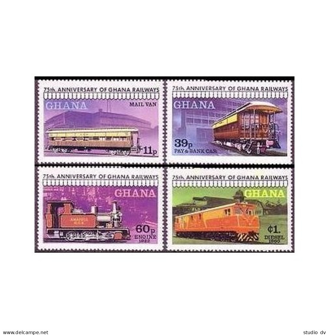 Ghana 678-681, MNH. Michel 783-786. Ghana Railways, 75th Ann. 1978. - Prematasellado