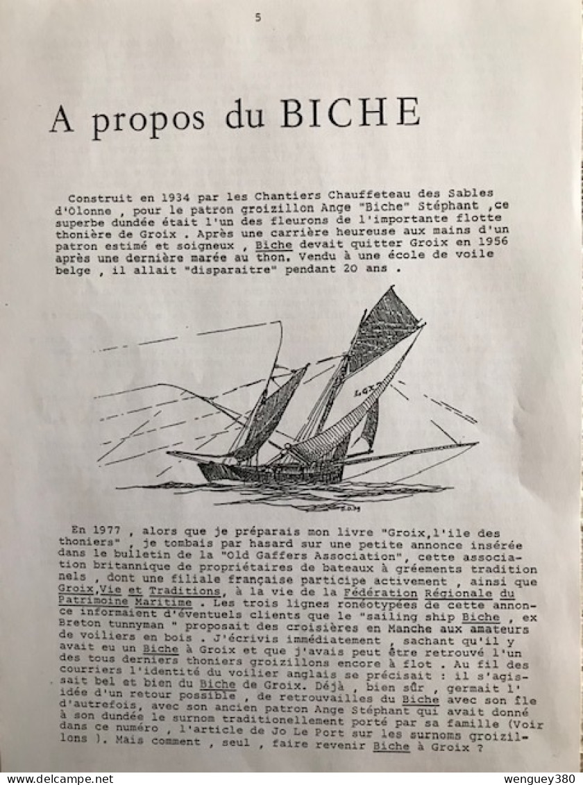 56 GROIX   LES CAHIERS GROIZILLONS  No1   ETE 1980 . 66 Pages   TB TIRAGE DOCUMENT  D'ORIGINE     Voir Description - Historical Documents