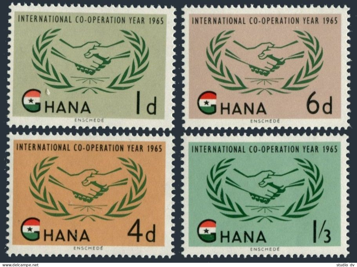 Ghana 200-203, MNH. Michel 206-209. International Cooperation Year ICY-1965. - Precancels