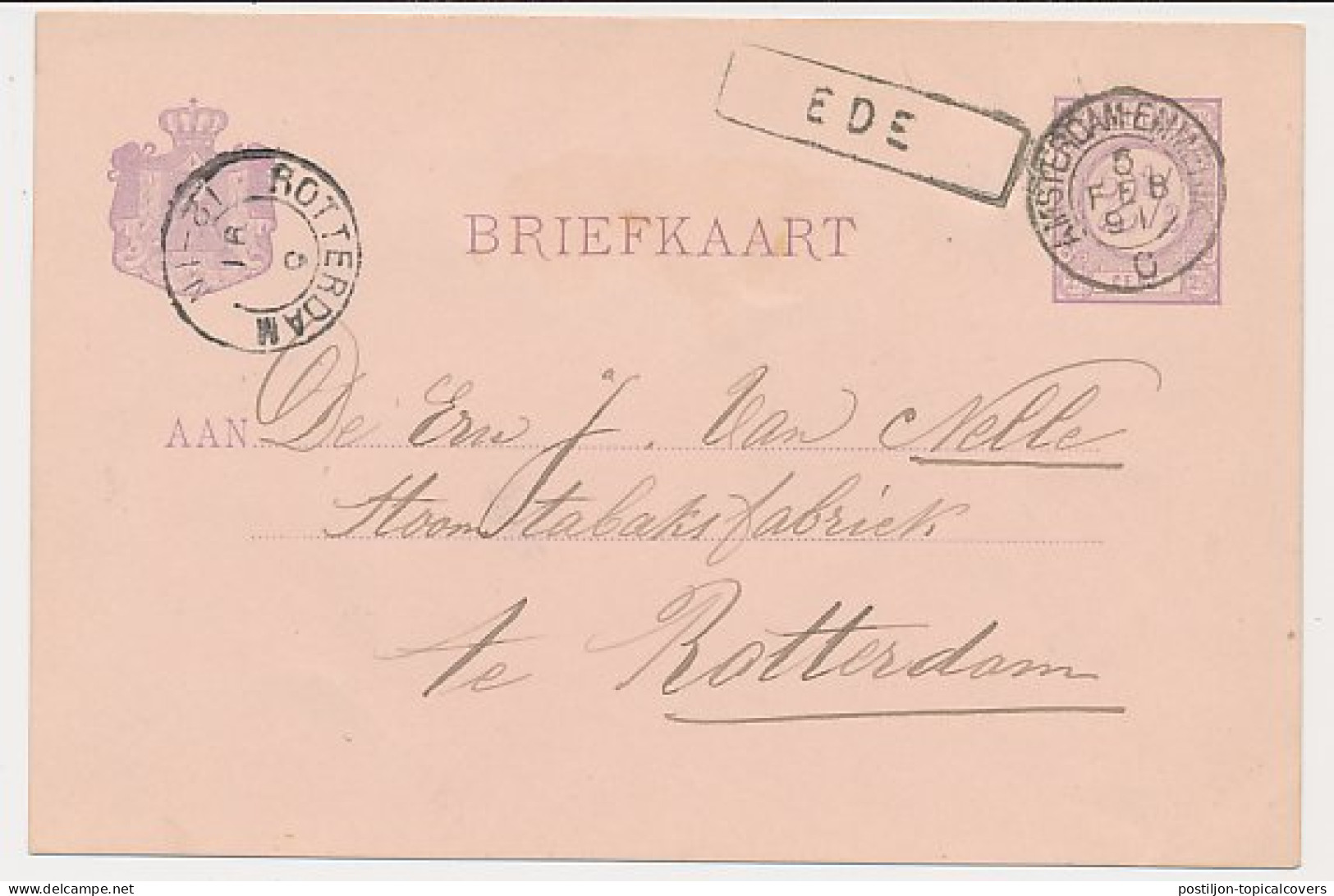 Trein Haltestempel Ede 1891 - Lettres & Documents