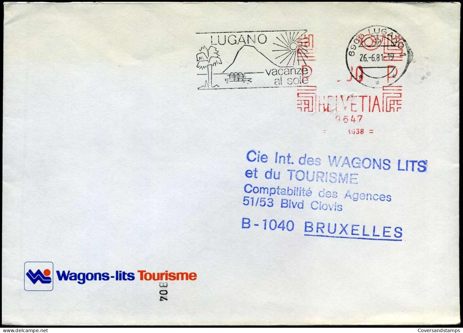 Cover To Brussels, Belgilum - " Wagons-lits Tourisme" - Covers & Documents