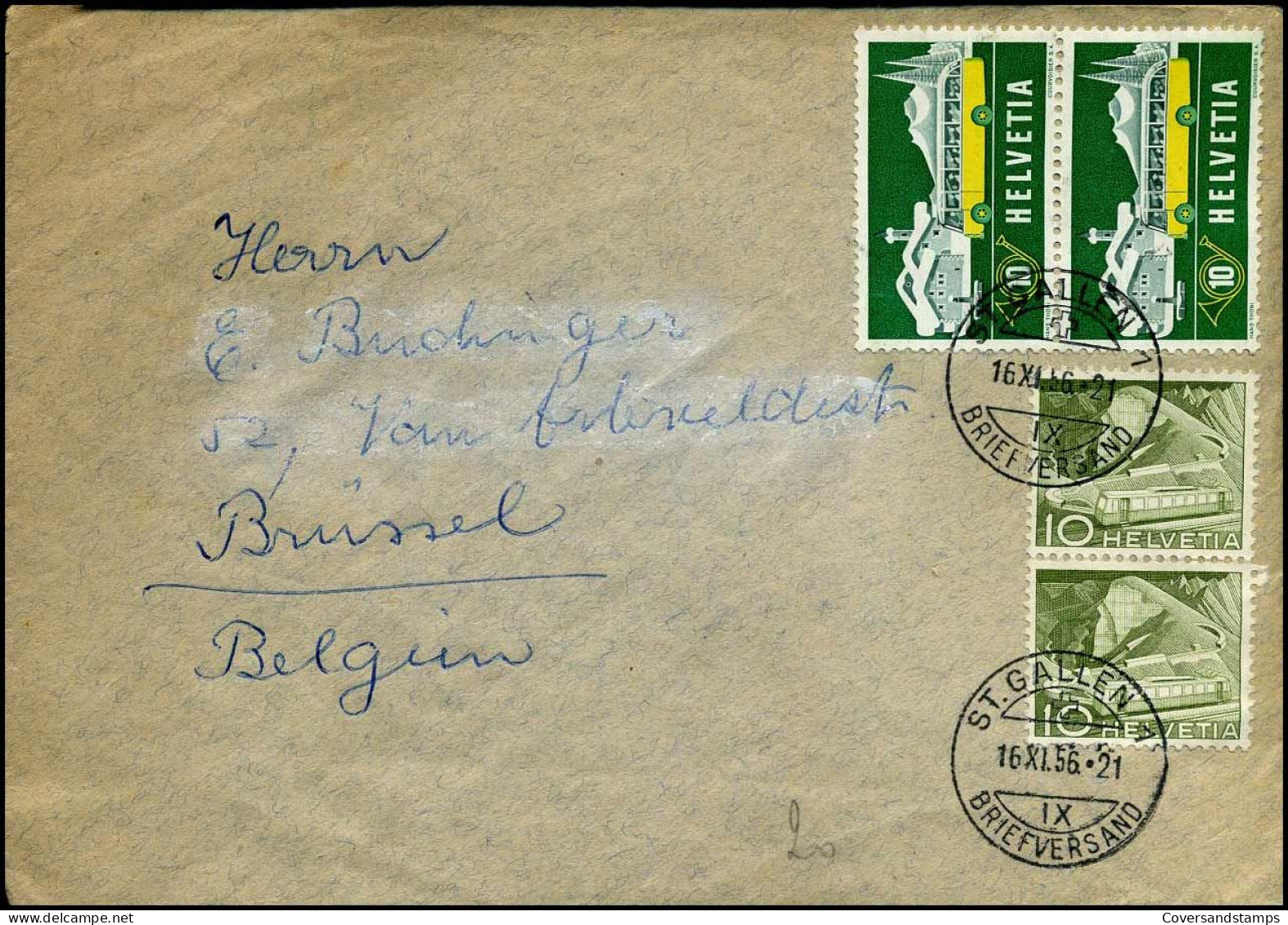 Cover To Brussels, Belgium - Lettres & Documents